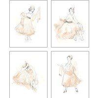 Framed Blush & Grey Fashion 4 Piece Art Print Set