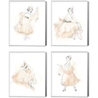 Framed Blush & Grey Fashion 4 Piece Canvas Print Set