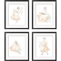 Framed 'Blush & Grey Fashion 4 Piece Framed Art Print Set' border=