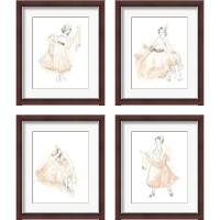 Framed 'Blush & Grey Fashion 4 Piece Framed Art Print Set' border=