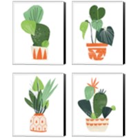 Framed Happy Plants 4 Piece Canvas Print Set