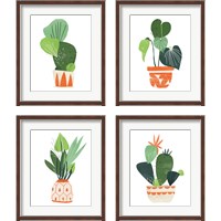 Framed 'Happy Plants 4 Piece Framed Art Print Set' border=