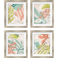 Framed 'Tropical Nude 4 Piece Framed Art Print Set' border=