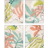 Framed 'Tropical Nude 4 Piece Art Print Set' border=