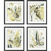 Framed Batik Leaves 4 Piece Framed Art Print Set
