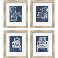 Framed Antique Chair Blueprint 4 Piece Framed Art Print Set
