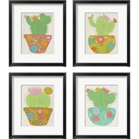 Framed Happy Cactus 4 Piece Framed Art Print Set