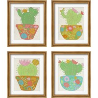 Framed Happy Cactus 4 Piece Framed Art Print Set