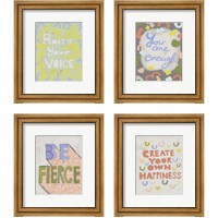 Framed 'Her Voice 4 Piece Framed Art Print Set' border=