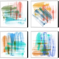Framed 'Color Swipe  4 Piece Canvas Print Set' border=