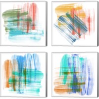 Framed 'Color Swipe  4 Piece Canvas Print Set' border=
