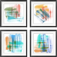 Framed Color Swipe  4 Piece Framed Art Print Set