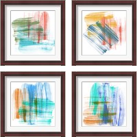 Framed 'Color Swipe  4 Piece Framed Art Print Set' border=