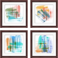 Framed 'Color Swipe  4 Piece Framed Art Print Set' border=