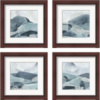 Framed 'Blue Range 4 Piece Framed Art Print Set' border=