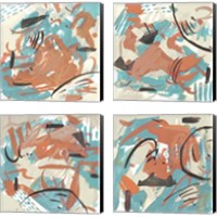 Framed Abstract Composition 4 Piece Canvas Print Set