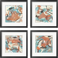 Framed 'Abstract Composition 4 Piece Framed Art Print Set' border=