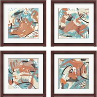 Framed 'Abstract Composition 4 Piece Framed Art Print Set' border=