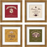 Framed 'Wine Tasting 4 Piece Framed Art Print Set' border=