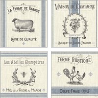 Framed French Farmhouse 4 Piece Art Print Set