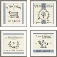 Framed 'French Farmhouse 4 Piece Framed Art Print Set' border=