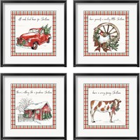 Framed Holiday on the Farm 4 Piece Framed Art Print Set