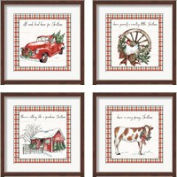 Framed Holiday on the Farm 4 Piece Framed Art Print Set