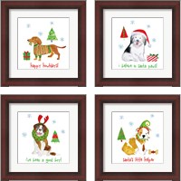 Framed 'Christmas Critters 4 Piece Framed Art Print Set' border=
