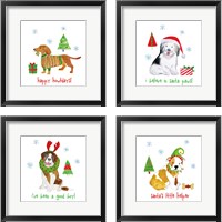 Framed 'Christmas Critters 4 Piece Framed Art Print Set' border=