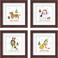 Framed 'Christmas Critters 4 Piece Framed Art Print Set' border=