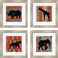 Framed African Animal 4 Piece Framed Art Print Set