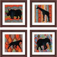 Framed African Animal 4 Piece Framed Art Print Set