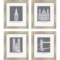 Framed 'London Landmark 4 Piece Framed Art Print Set' border=