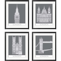 Framed 'London Landmark 4 Piece Framed Art Print Set' border=