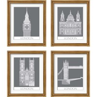 Framed 'London Landmark 4 Piece Framed Art Print Set' border=