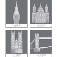 Framed London Landmark 4 Piece Art Print Set
