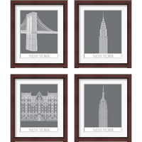 Framed 'New York Landmark 4 Piece Framed Art Print Set' border=