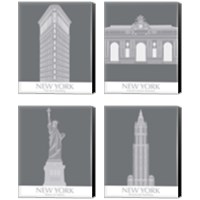 Framed 'New York Landmark 4 Piece Canvas Print Set' border=