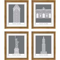 Framed New York Landmark 4 Piece Framed Art Print Set