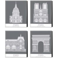 Framed Paris Landmark 4 Piece Canvas Print Set