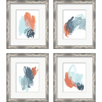 Framed 'Blaze  4 Piece Framed Art Print Set' border=