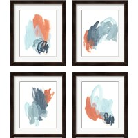 Framed 'Blaze  4 Piece Framed Art Print Set' border=