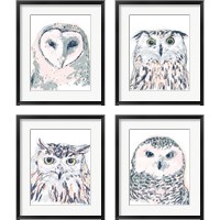 Framed Funky Owl Portrait 4 Piece Framed Art Print Set