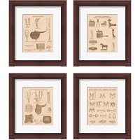 Framed Equine Riding Gear 4 Piece Framed Art Print Set