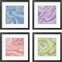 Framed 'Pastel Agate 4 Piece Framed Art Print Set' border=