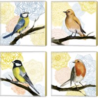 Framed 'Mandala Bird 4 Piece Canvas Print Set' border=