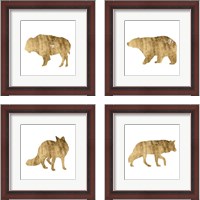 Framed Brushed Gold Animals 4 Piece Framed Art Print Set