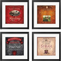 Framed Still Life Wine Label 4 Piece Framed Art Print Set