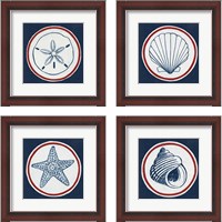 Framed Summer Shells Nautical 4 Piece Framed Art Print Set