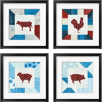 Framed 'Modern Americana Farm Quilt  4 Piece Framed Art Print Set' border=